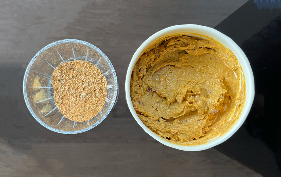 Curry butter and curry dry rub for the Curry Roasted Chicken and Gravy.